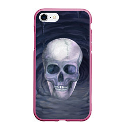 Чехол iPhone 7/8 матовый Большой череп, цвет: 3D-малиновый