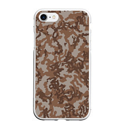 Чехол iPhone 7/8 матовый Камуфляж ВСР-84 песчаный, цвет: 3D-белый