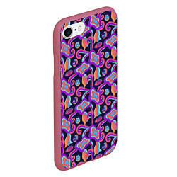 Чехол iPhone 7/8 матовый Символичная психоделика, цвет: 3D-малиновый — фото 2