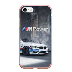 Чехол iPhone 7/8 матовый BMW M4 GT4 - racing team - motorsport, цвет: 3D-светло-розовый