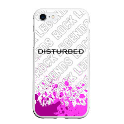 Чехол iPhone 7/8 матовый Disturbed rock legends: символ сверху, цвет: 3D-белый