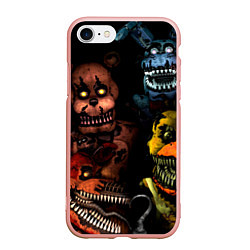 Чехол iPhone 7/8 матовый Five Nights at Freddys, цвет: 3D-светло-розовый