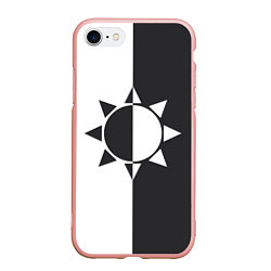Чехол iPhone 7/8 матовый Черно-белое солнце, цвет: 3D-светло-розовый