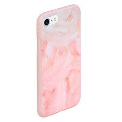 Чехол iPhone 7/8 матовый Aesthetic visual art pink feathers, цвет: 3D-светло-розовый — фото 2