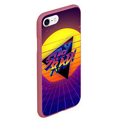 Чехол iPhone 7/8 матовый Retro wave sun, цвет: 3D-малиновый — фото 2