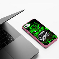 Чехол iPhone 7/8 матовый Slipknot - green monster по, цвет: 3D-малиновый — фото 2