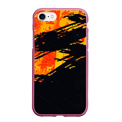 Чехол iPhone 7/8 матовый Orange and black