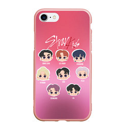 Чехол iPhone 7/8 матовый Chibi Stray Kids, цвет: 3D-светло-розовый