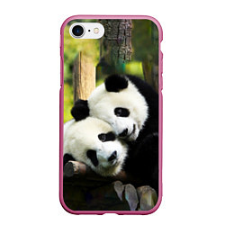 Чехол iPhone 7/8 матовый Влюблённые панды