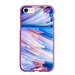 Чехол iPhone 7/8 матовый Красочные линии, цвет: 3D-малиновый