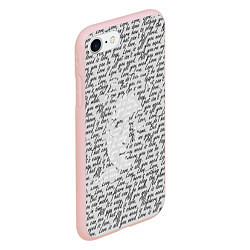 Чехол iPhone 7/8 матовый Джон Леннон, портрет и слова песни, цвет: 3D-светло-розовый — фото 2