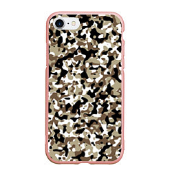 Чехол iPhone 7/8 матовый Камуфляж зимний лес - мелкий, цвет: 3D-светло-розовый