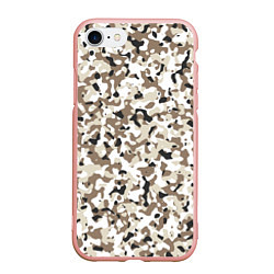 Чехол iPhone 7/8 матовый Камуфляж зима мелкий, цвет: 3D-светло-розовый