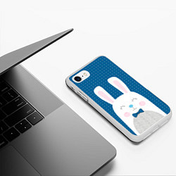 Чехол iPhone 7/8 матовый Мистер кролик, цвет: 3D-белый — фото 2