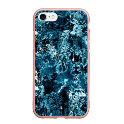 Чехол iPhone 7/8 матовый Гранж - абстрактные синие разводы