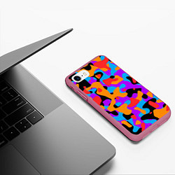 Чехол iPhone 7/8 матовый Абстракция - благородные цвета, цвет: 3D-малиновый — фото 2