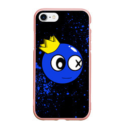 Чехол iPhone 7/8 матовый Радужные друзья - Синий в короне, цвет: 3D-светло-розовый
