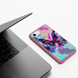 Чехол iPhone 7/8 матовый Бабочка в стиле стимпанк, цвет: 3D-малиновый — фото 2