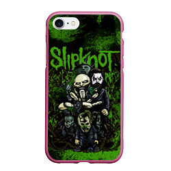 Чехол iPhone 7/8 матовый Slipknot green art, цвет: 3D-малиновый