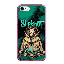 Чехол iPhone 7/8 матовый Slipknot баран, цвет: 3D-малиновый