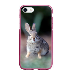 Чехол iPhone 7/8 матовый Малыш кролик, цвет: 3D-малиновый