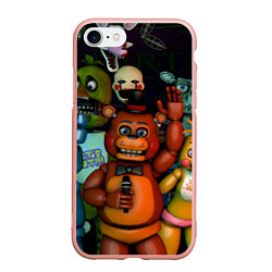 Чехол iPhone 7/8 матовый Five Nights at Frеddys, цвет: 3D-светло-розовый