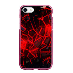 Чехол iPhone 7/8 матовый Кристаллы в красных нитях