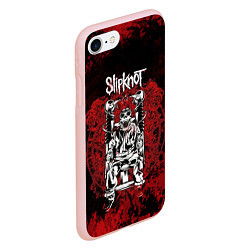 Чехол iPhone 7/8 матовый Slipknot - скелет, цвет: 3D-светло-розовый — фото 2