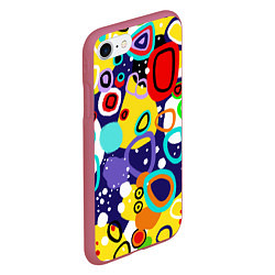 Чехол iPhone 7/8 матовый Радужный паттерн, цвет: 3D-малиновый — фото 2