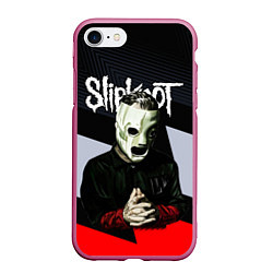 Чехол iPhone 7/8 матовый Slipknot абстракция, цвет: 3D-малиновый