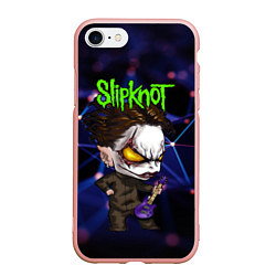 Чехол iPhone 7/8 матовый Slipknot dark blue, цвет: 3D-светло-розовый