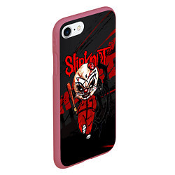 Чехол iPhone 7/8 матовый Slipknot bloody, цвет: 3D-малиновый — фото 2