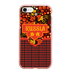 Чехол iPhone 7/8 матовый Хохломская роспись - символы России