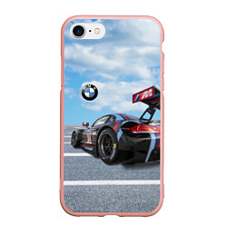 Чехол iPhone 7/8 матовый BMW racing team - Motorsport - M Performance, цвет: 3D-светло-розовый