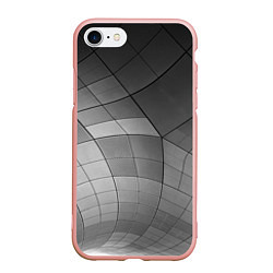 Чехол iPhone 7/8 матовый Металлические серые пластины, цвет: 3D-светло-розовый