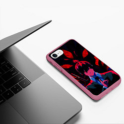 Чехол iPhone 7/8 матовый Аки Хаякава Kon - Человек бензопила, цвет: 3D-малиновый — фото 2