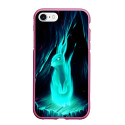 Чехол iPhone 7/8 матовый Водяной Кроль, цвет: 3D-малиновый