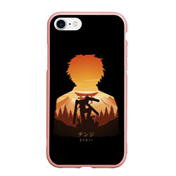 Чехол iPhone 7/8 матовый Силуэт Дэндзи, цвет: 3D-светло-розовый