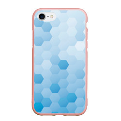 Чехол iPhone 7/8 матовый Светло-синяя текстура-паттерн, цвет: 3D-светло-розовый