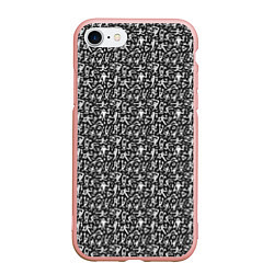 Чехол iPhone 7/8 матовый Человечки привидения, цвет: 3D-светло-розовый