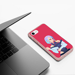 Чехол iPhone 7/8 матовый Lucy: Cyberpunk, цвет: 3D-светло-розовый — фото 2