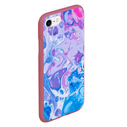 Чехол iPhone 7/8 матовый Абстрактные разводы краски, цвет: 3D-малиновый — фото 2