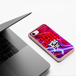 Чехол iPhone 7/8 матовый JDM style - одноглазый котик, цвет: 3D-светло-розовый — фото 2