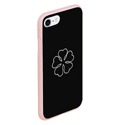 Чехол iPhone 7/8 матовый Черный пятилистный клевер из аниме черный клевер -, цвет: 3D-светло-розовый — фото 2