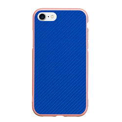 Чехол iPhone 7/8 матовый Плетёная синяя ткань - паттерн