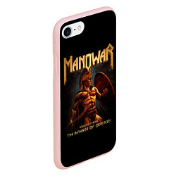 Чехол iPhone 7/8 матовый Manowar rock, цвет: 3D-светло-розовый — фото 2