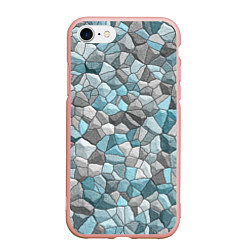Чехол iPhone 7/8 матовый Мозаика из цветных камней, цвет: 3D-светло-розовый