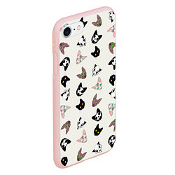 Чехол iPhone 7/8 матовый Эстетика: разные коты, цвет: 3D-светло-розовый — фото 2