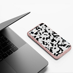 Чехол iPhone 7/8 матовый Далматин - текстура, цвет: 3D-светло-розовый — фото 2