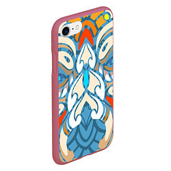 Чехол iPhone 7/8 матовый Нежные восточные узоры, цвет: 3D-малиновый — фото 2
